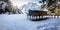 The frozen lake Lago Di Braies. Pragser Wildesse, in the Italian Dolomites