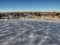 A frozen Lake Madison seen from above by Drone in Winter