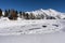 Frozen lake in mountain on italian Alps, Gressoney, Italy.