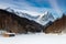 Frozen lake Riessersee near Garmisch Partenkirchen in winter