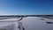 Frozen lake with snow around Sneek