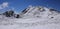 Frozen lake Suryakunda, Nepal. Mountain lake next to the Laurebina La mountain pass.