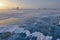 Frozen lake on Tundra