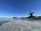 Frozen lake with the windmill from IJlst