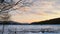 A frozen lake in the Winter, in Tateshina, Japan