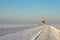 Frozen landcape with windmill