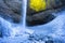 Frozen Latourell Waterfall in the Columbia River Gorge