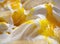 Frozen Lemon flavour gelato - full frame detail. Close up of a white surface texture of Ice cream