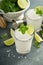 Frozen lime and mint margarita