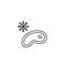 Frozen meat line icon. Vector