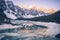 Frozen Moraine Lake in Canada