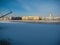 Frozen Neva River in winter
