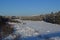 The frozen Niva river in  February 2021