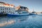 Frozen Nyhavn canal in Copenhagen Cold sunny winter day in Denmark Europe