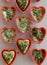 Frozen Olive Oil Hearbs Close Heart Shapes