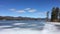 Frozen Onota Lake in Pittsfield, Massachusetts