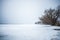 Frozen over bear lake adjacent to lake michigan