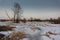 Frozen over river pool