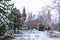 Frozen Peace Palace garden, International Court of Justice, under the Snow