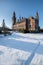 Frozen Peace Palace garden, Vredespaleis, under the Snow