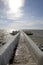 Frozen pier in Afsluitdijk