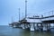 Frozen pier at Baltic Sea in Gdansk