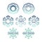 Frozen product icon set. Frozen food packaging stickers