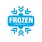 Frozen product, sticker for food with snowflake sign vector Illustration