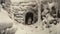 Frozen Rabbit: A Hyperrealistic Snow Tunnel In 1900s Style