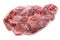 Frozen raw pork neck chops meat steak isolated on white.