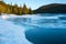 Frozen Reflection Lake at sunrise, Mount Rainier National Park