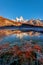 The frozen reflection of the Monte Fitz Roy Cerro Chalte.