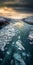 Frozen River Amidst Icebergs: A National Geographic Style Photograph