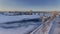 Frozen River with Brigde in UmeÃ¥, Sweden