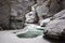 Frozen river in deep canyon, Banff national park, Canada