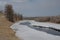 The frozen river in the month of April, unknown steppe, Ovorkhangai, Mongolia.