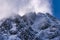 The frozen rocks of Gerlach`s summit. High Tatras Slovakia.