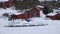 Frozen rocks on shore of lake Siljan in Tallberg near Rattvik in Dalarna in Sweden