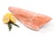 Frozen salmon fish fillet isolated