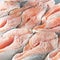 Frozen salmon steaks