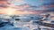 Frozen Sea Shore With Beautiful Sunset - Inspired By Raphael Lacoste