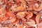 Frozen shrimps in close-up