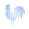 Frozen Silver Rooster Silhouette