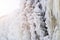 Frozen small mountain waterfall close up. Frozen Jagala Falls, Estonia
