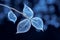 Frozen solitude Single syringa leaf adorned in delicate blue ice