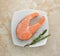 Frozen steak of salmon