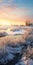 Frozen Sunrise: Delicate Rendered Landscape In Soft Color Fields