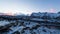 Frozen surface landscape in coastal Norway