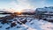 Frozen surface landscape in coastal Norway