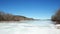 Frozen Swan Lake in Swanville, Maine.